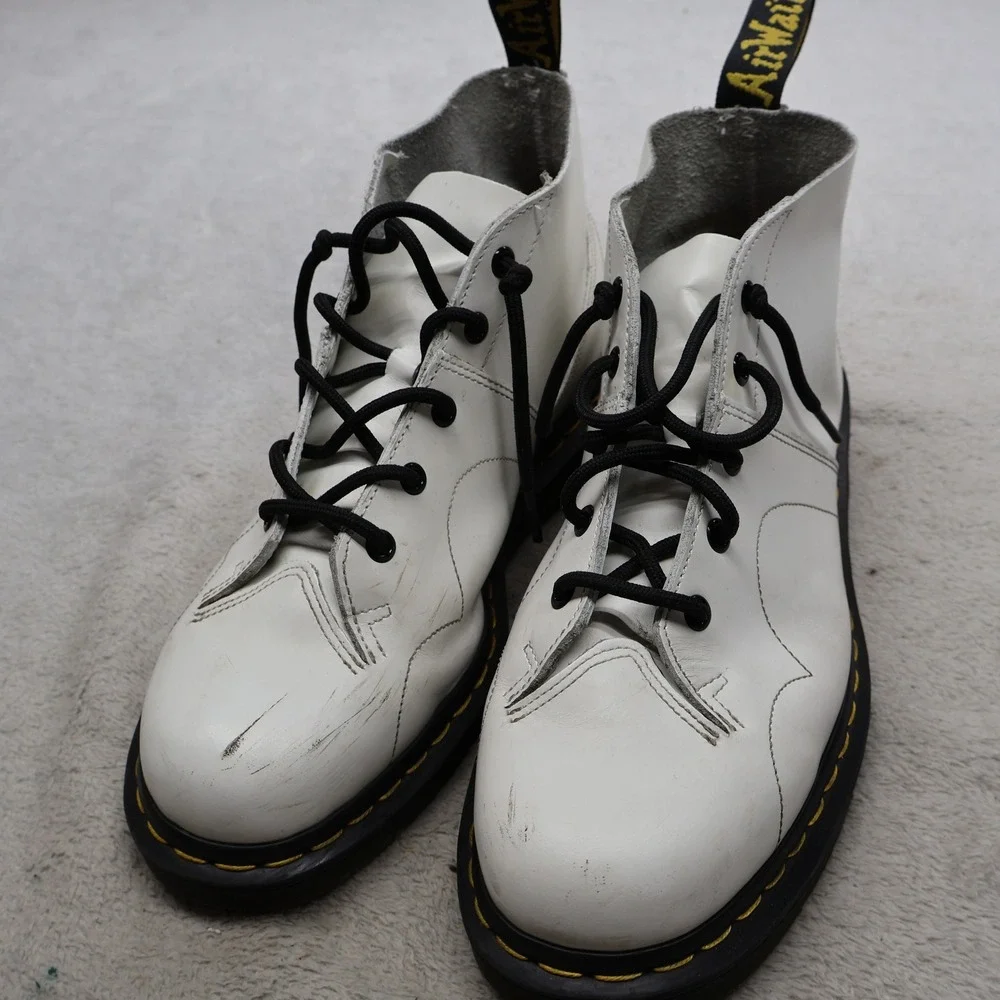 Dr. Martens Unisex M10 W11 Combat Boots White Church Ankle Lace Up Casual AW004